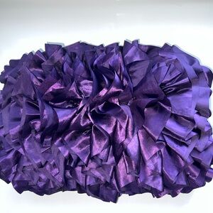 Elegant Purple Ruffle Pillow - New